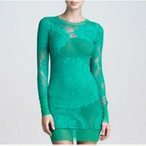 Jean Paul Gaultier Lace Mesh Long Sleeve Dress